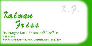 kalman friss business card